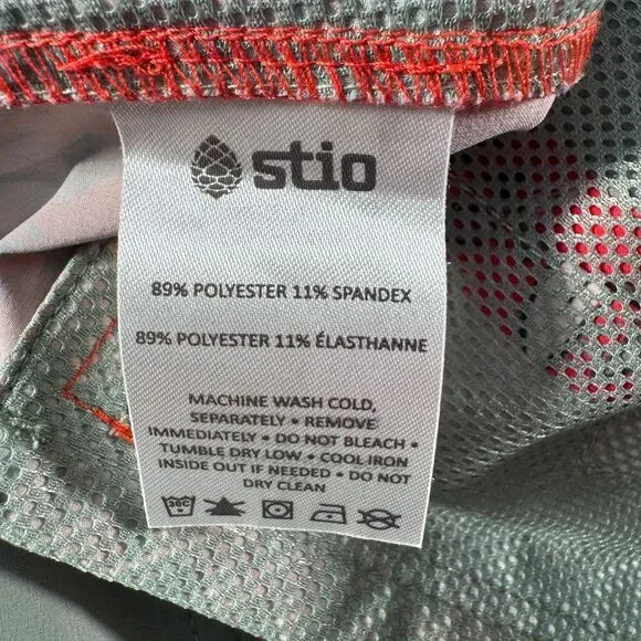 Stio Board Shorts Mens 33x10 Red Aloha Floral Drawstring Swim Trunks Ocean - Picture 11 of 12